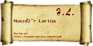 Huszár Larina névjegykártya